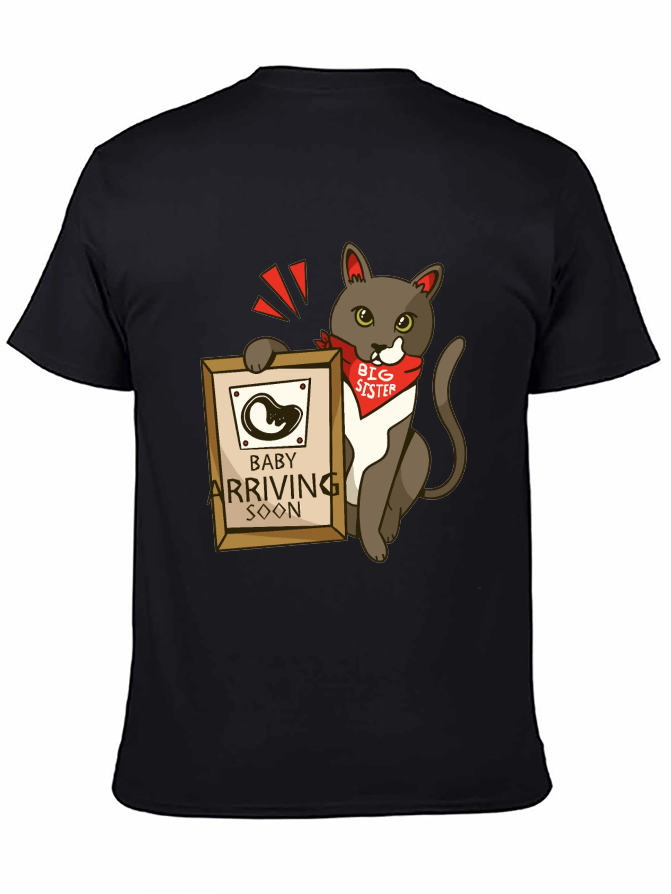 Big Sister Cat T-Shirt - Baby Announcement Tee