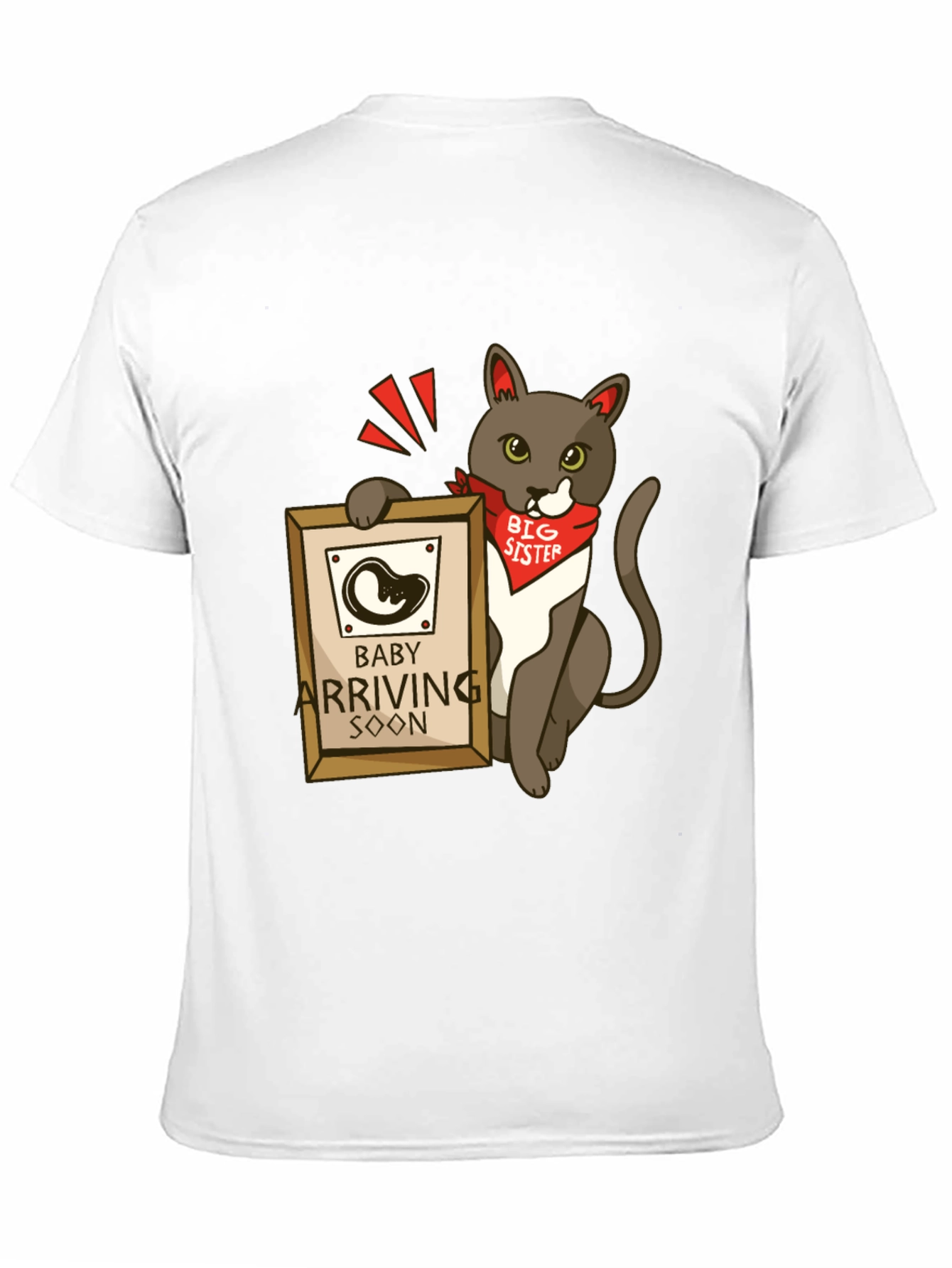Big Sister Cat T-Shirt - Baby Announcement Tee
