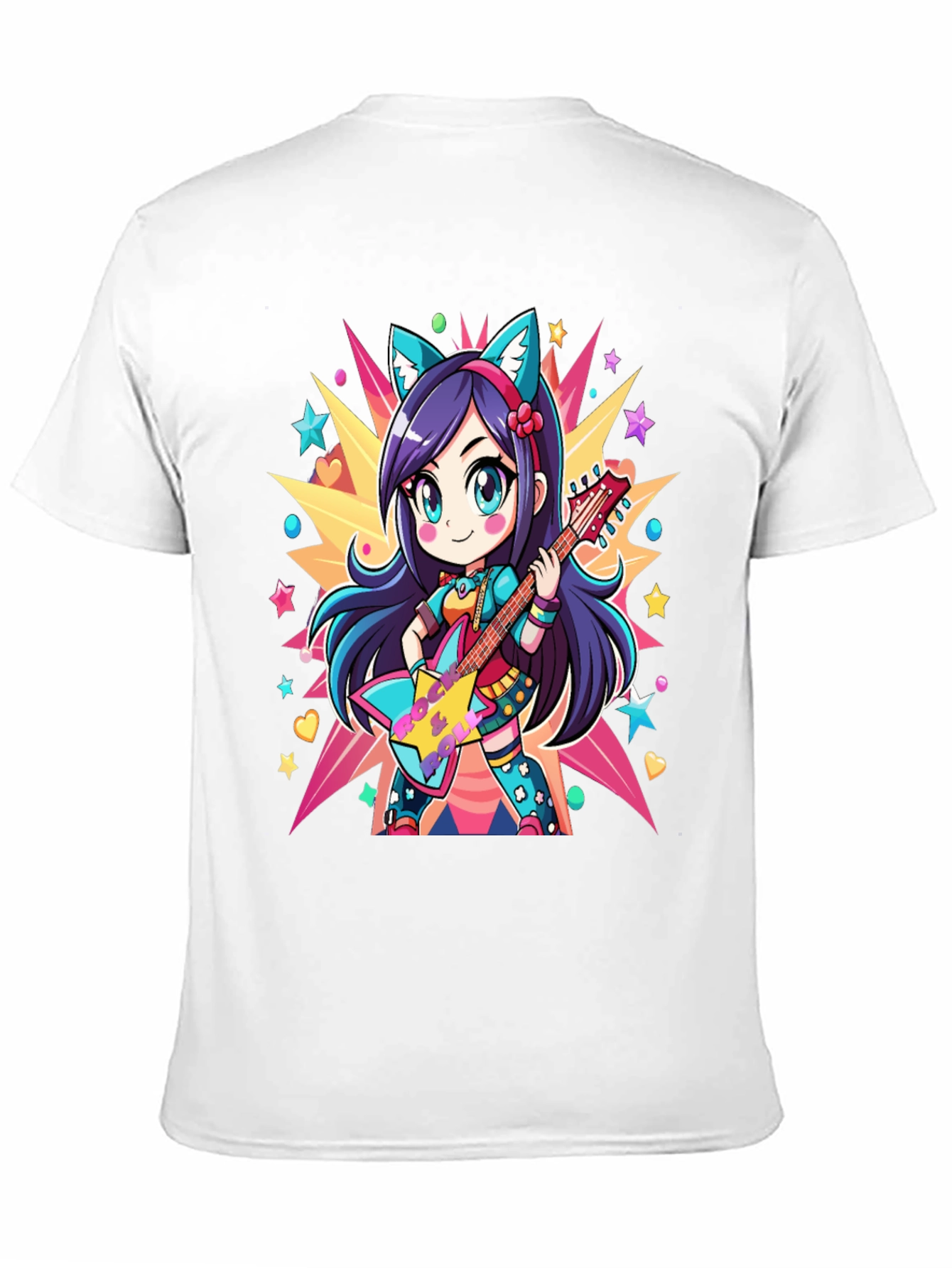 Anime Girl Guitarist Graphic Tee