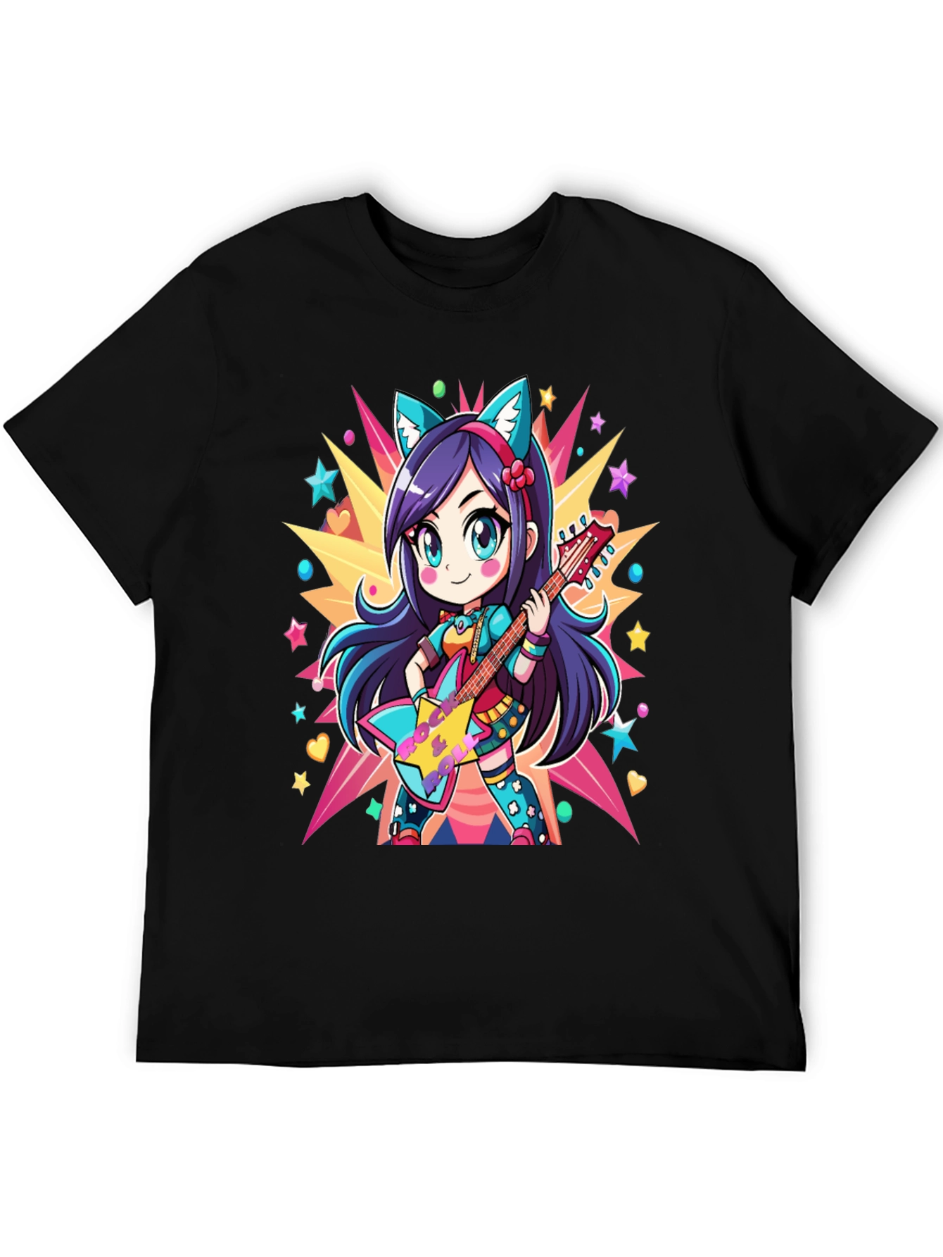 Anime Girl Guitarist Graphic Tee