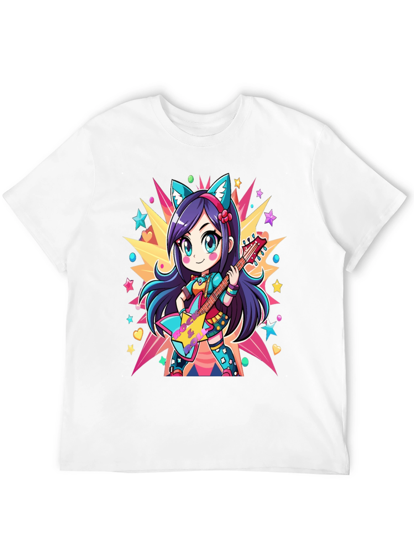 Anime Girl Guitarist Graphic Tee