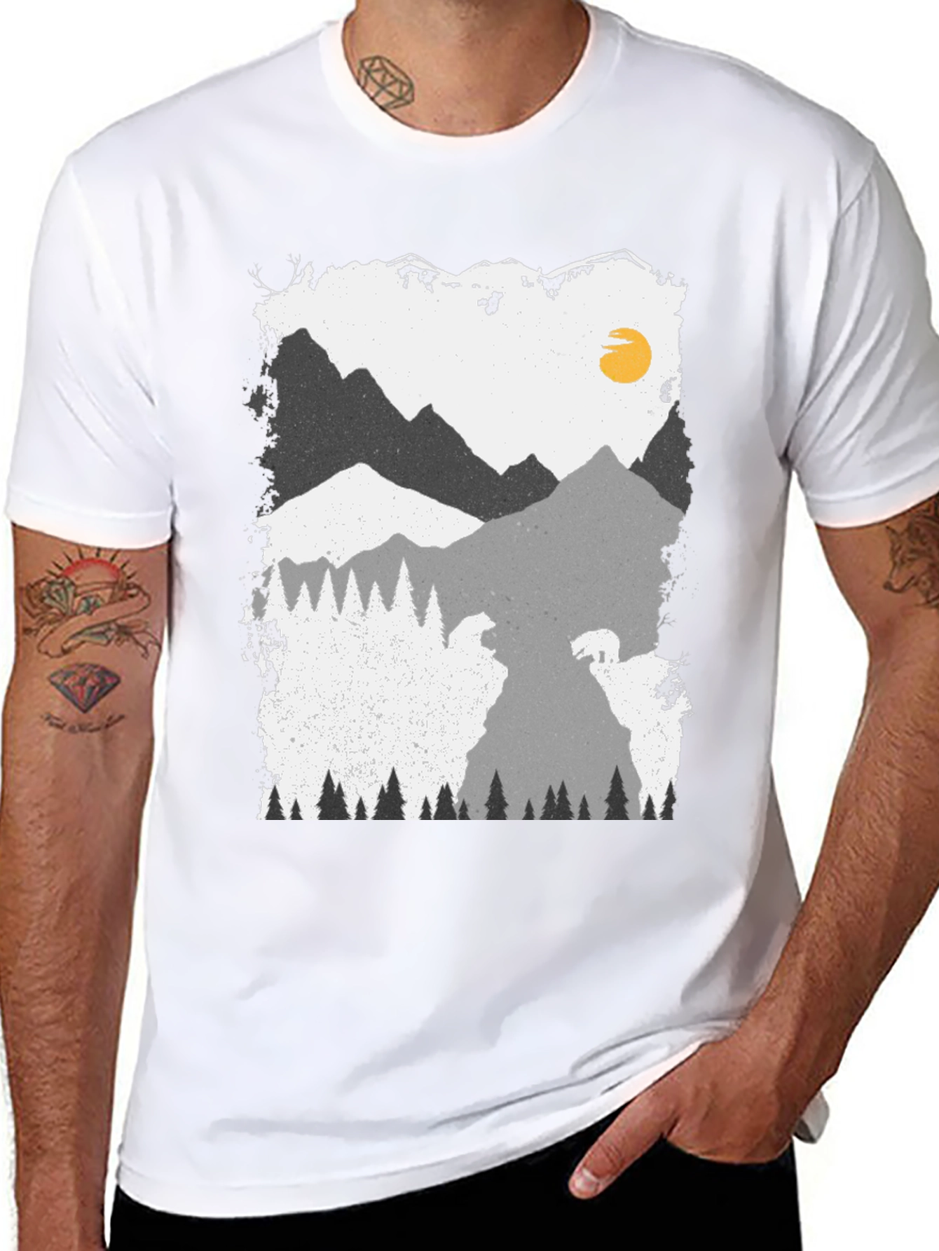Mountain Scene Graphic Print Tee