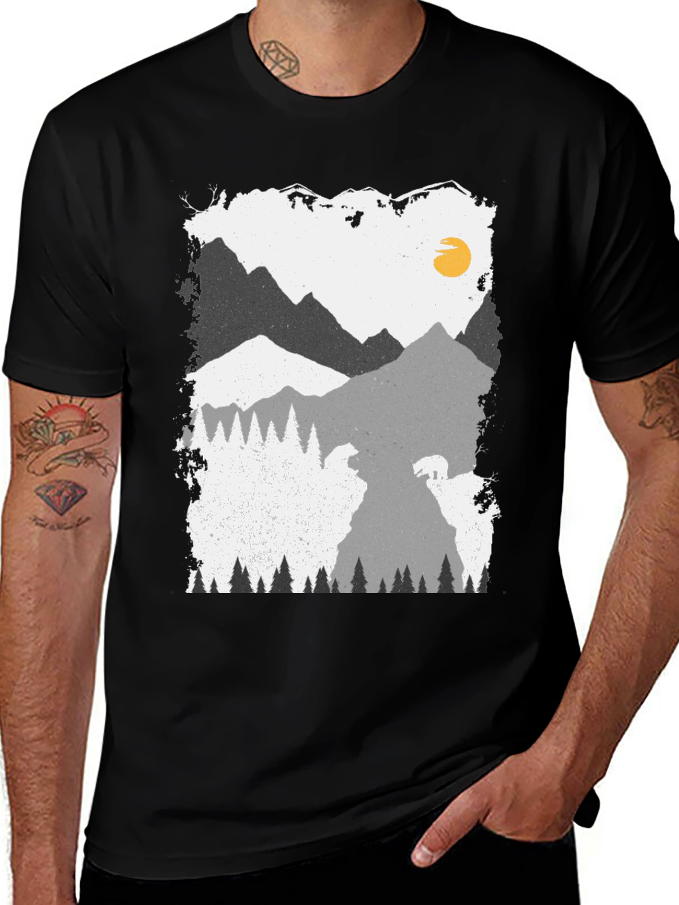 Mountain Scene Graphic Print Tee