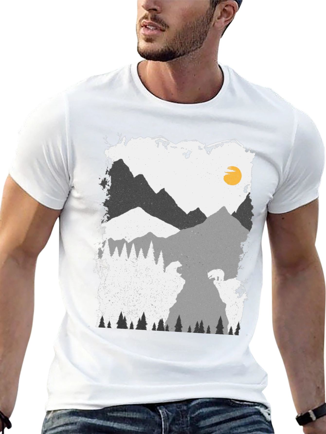 Mountain Scene Graphic Print Tee