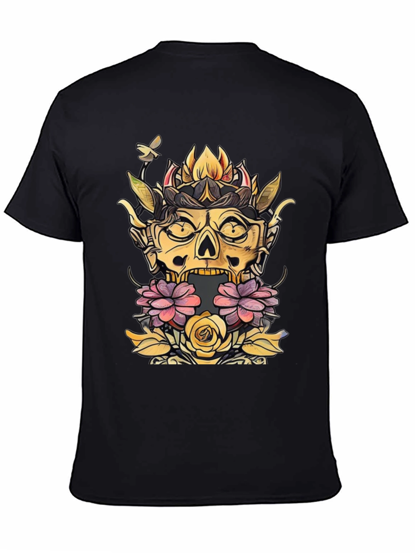 Floral Skull Graphic Tee - Unique Design