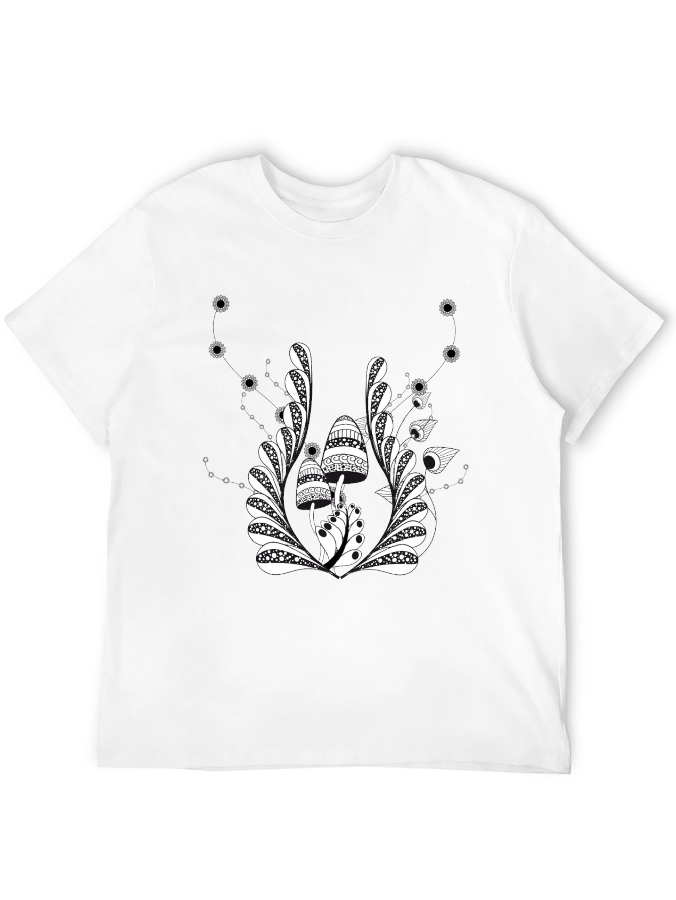 Mushroom Graphic Print Crew Neck T-Shirt