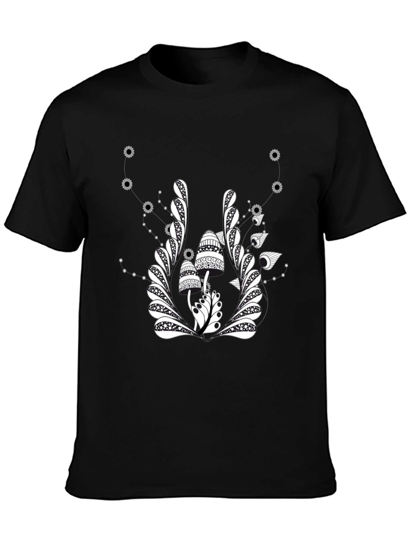 Mushroom Graphic Print Crew Neck T-Shirt