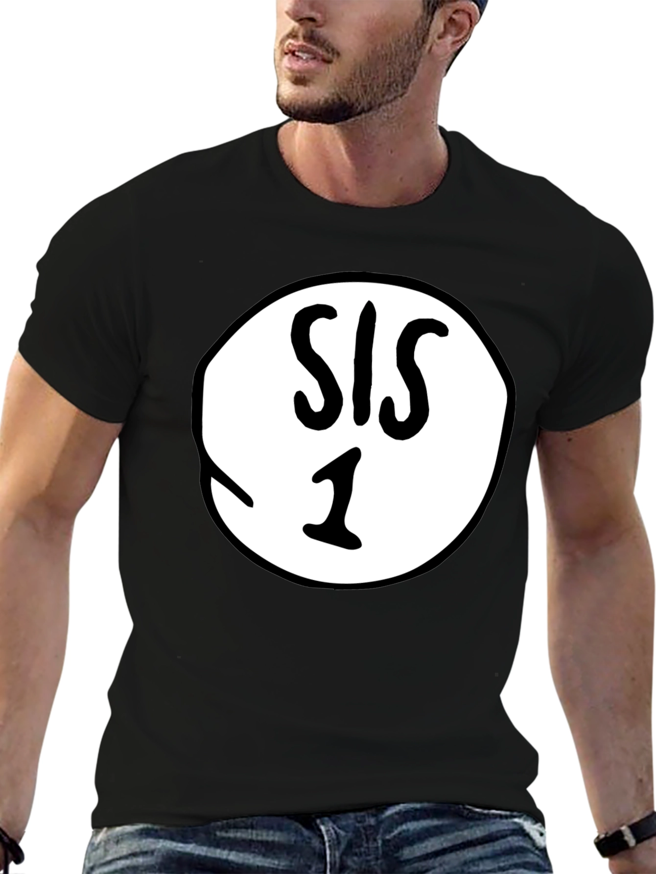 Sis 1 T-Shirt - Black Crew Neck Tee