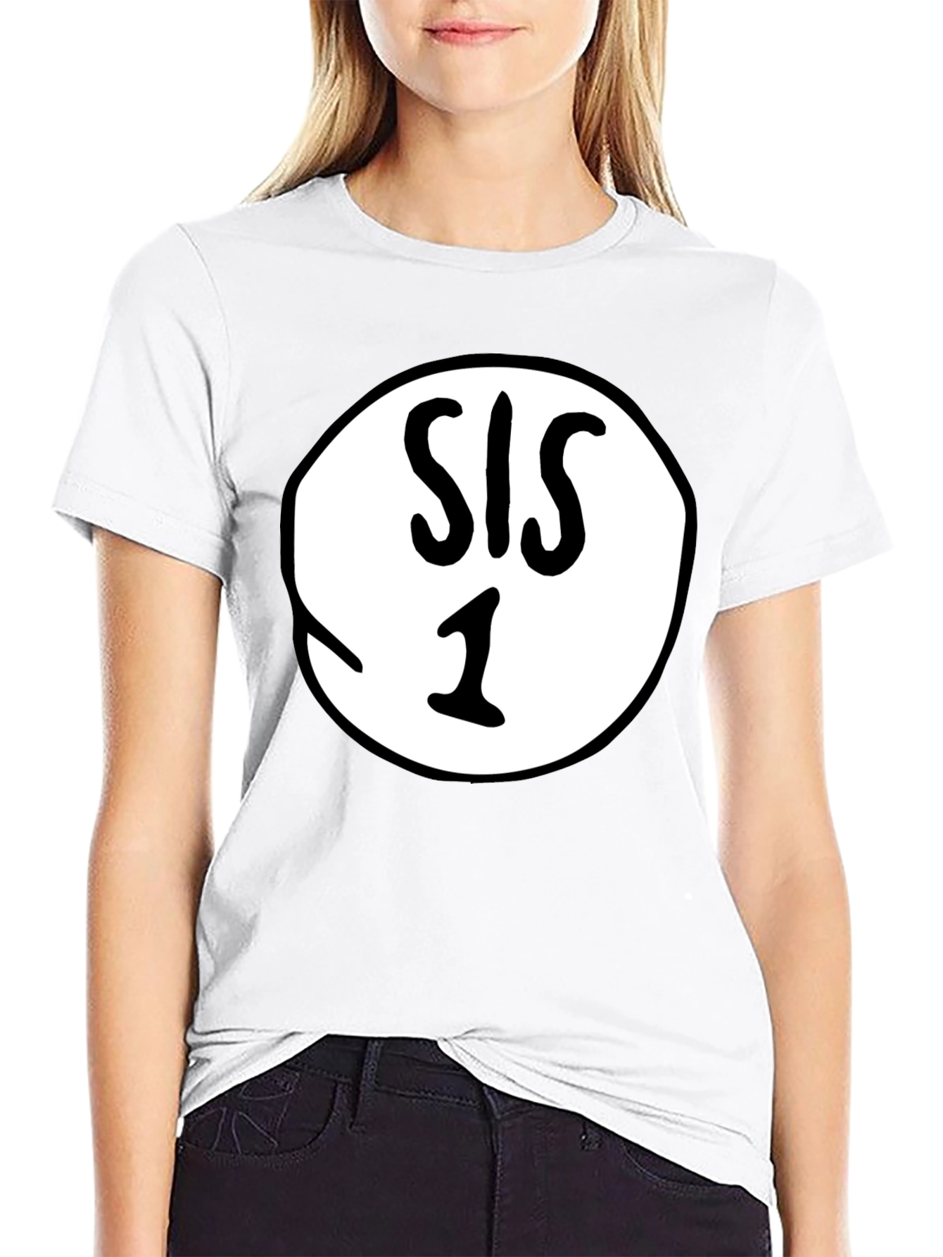 Sis 1 T-Shirt - Black Crew Neck Tee