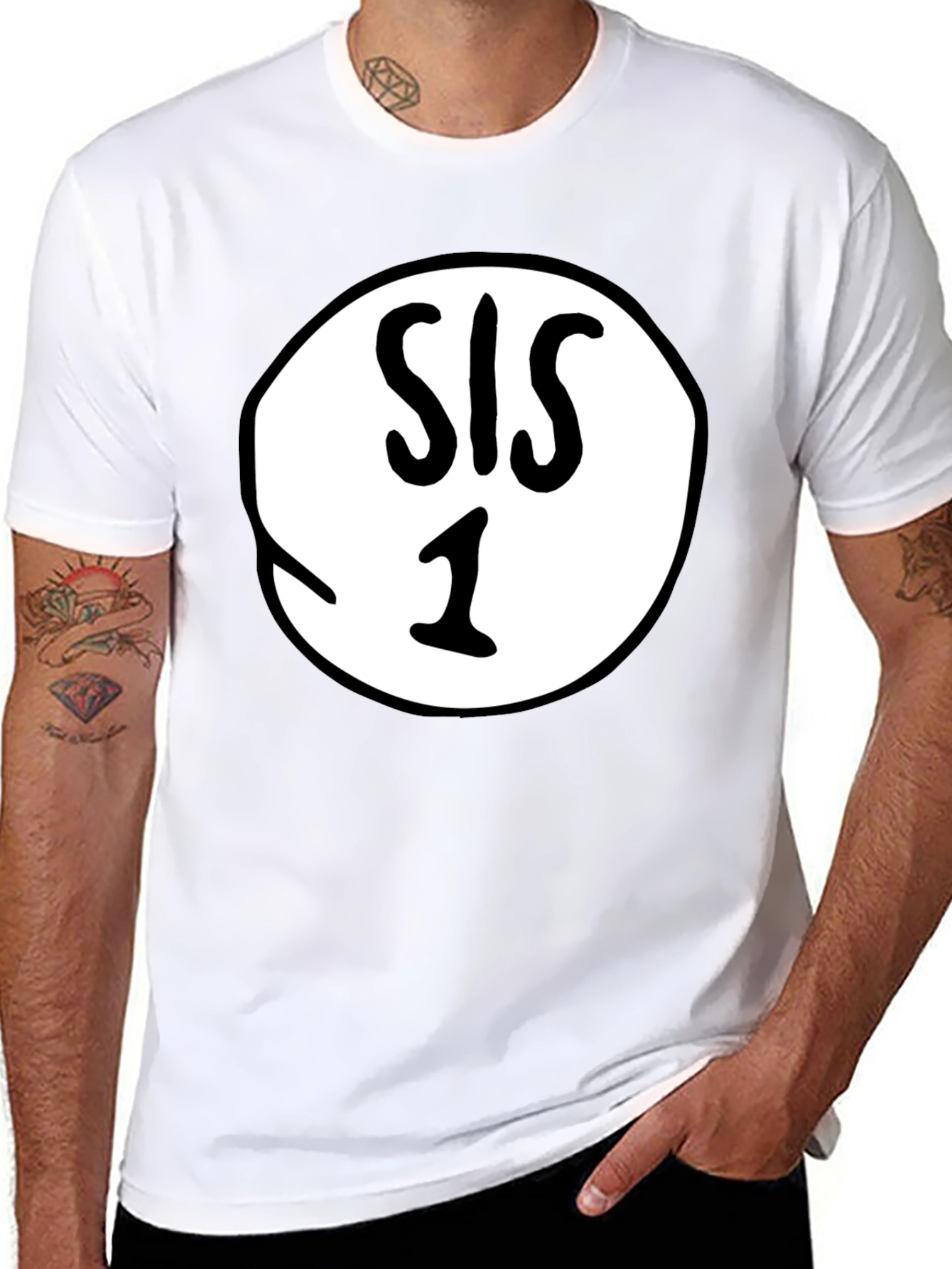 Sis 1 T-Shirt - Black Crew Neck Tee