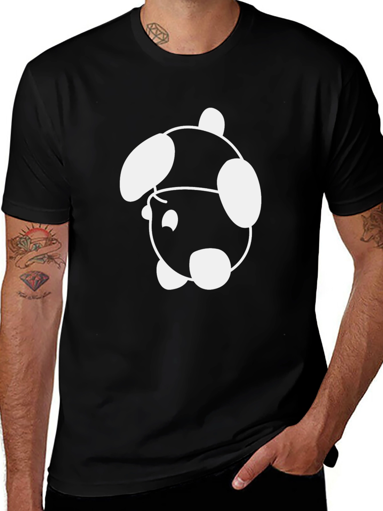 Cool Black T-Shirt with Fun Cartoon Graphic