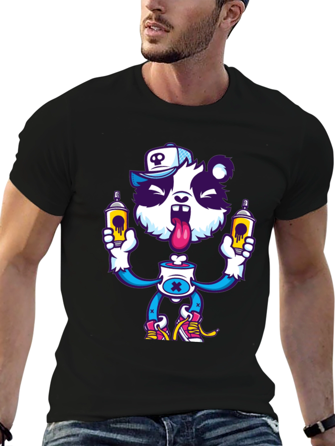 Cartoon Panda Graphic T-Shirt - Unique Streetwear Style