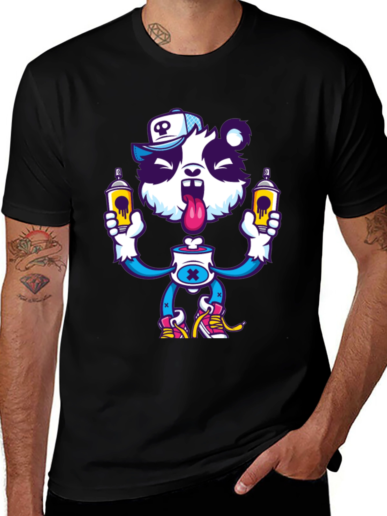 Cartoon Panda Graphic T-Shirt - Unique Streetwear Style