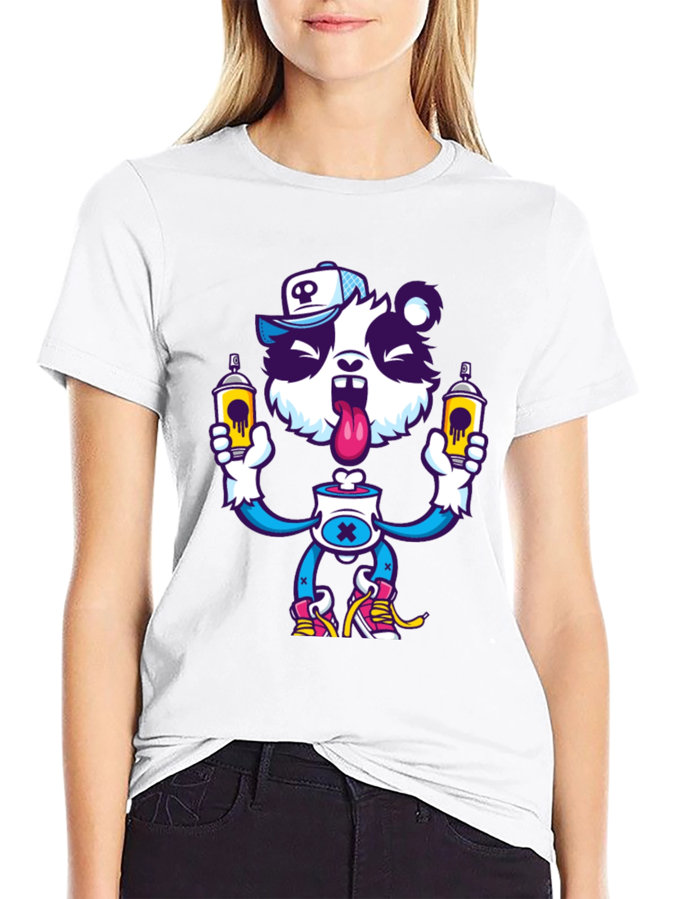 Cartoon Panda Graphic T-Shirt - Unique Streetwear Style
