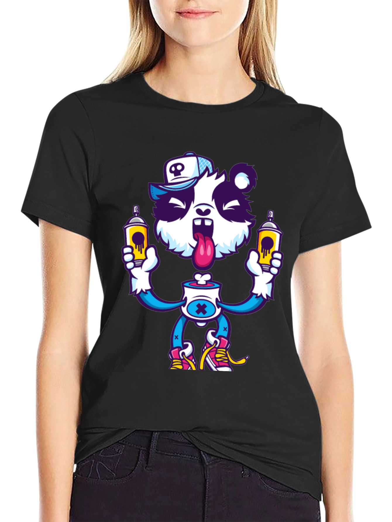 Cartoon Panda Graphic T-Shirt - Unique Streetwear Style
