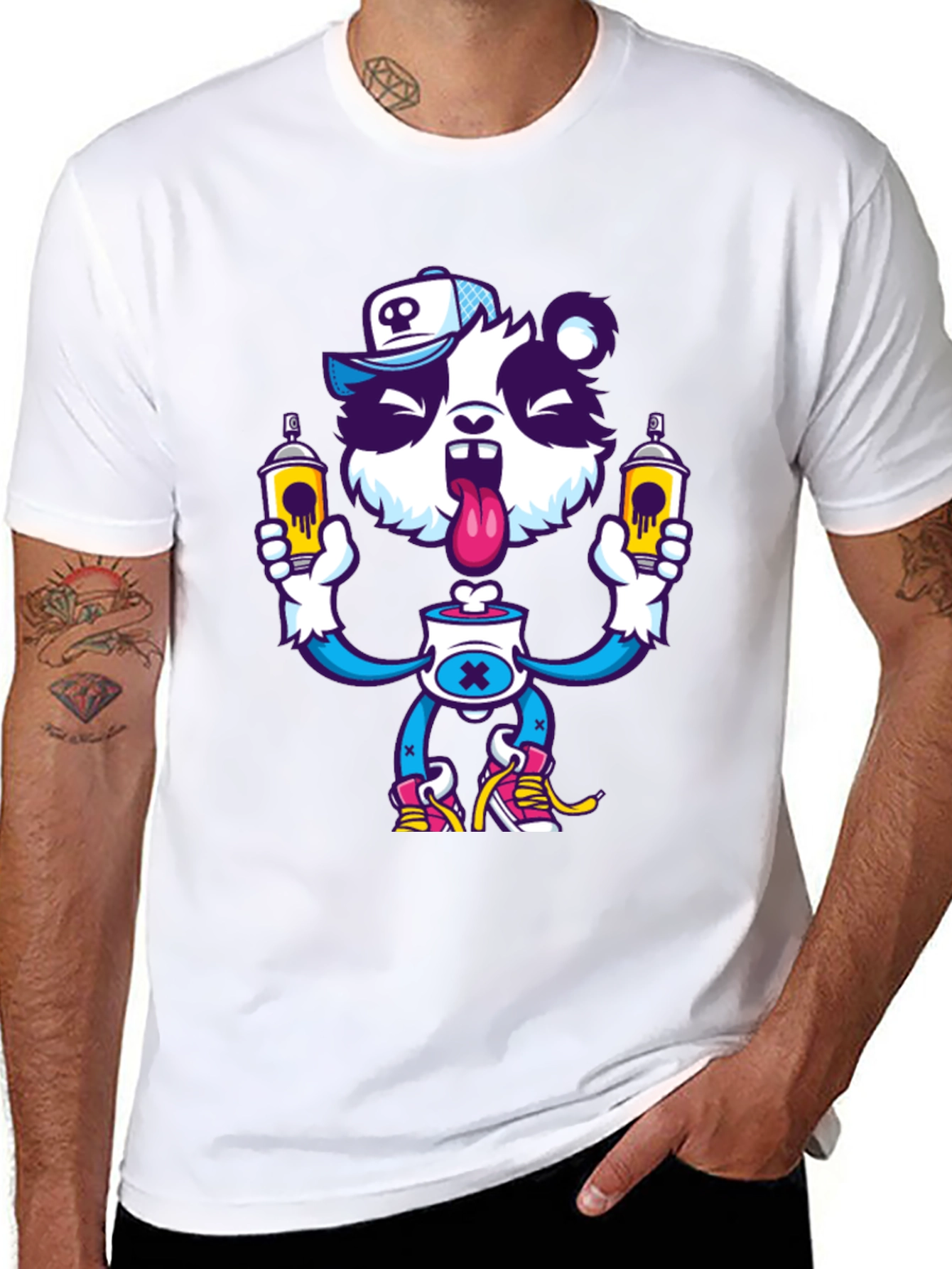 Cartoon Panda Graphic T-Shirt - Unique Streetwear Style