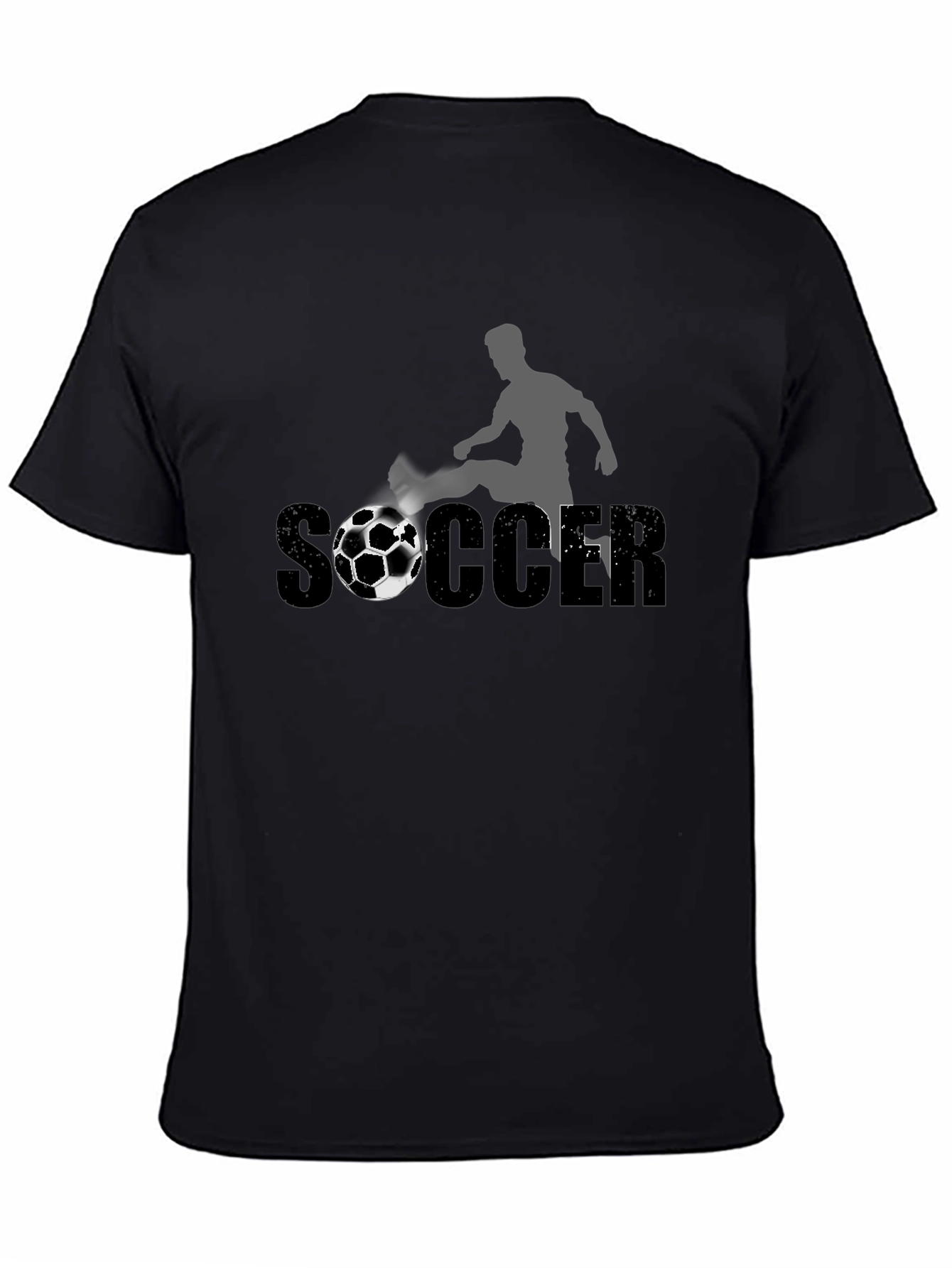 Soccer Graphic Tee - Black Cotton T-Shirt