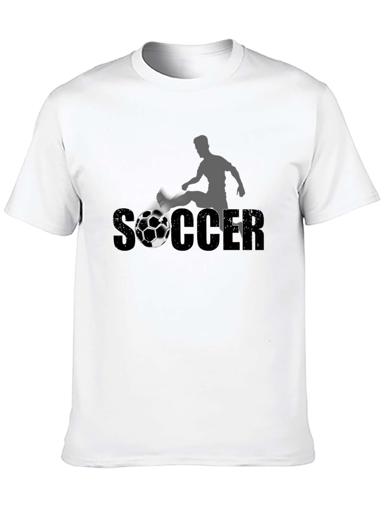 Soccer Graphic Tee - Black Cotton T-Shirt