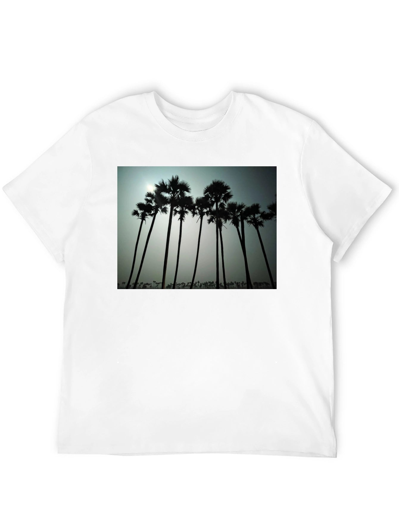 Tropical Silhouette T-Shirt - Black Cotton Tee