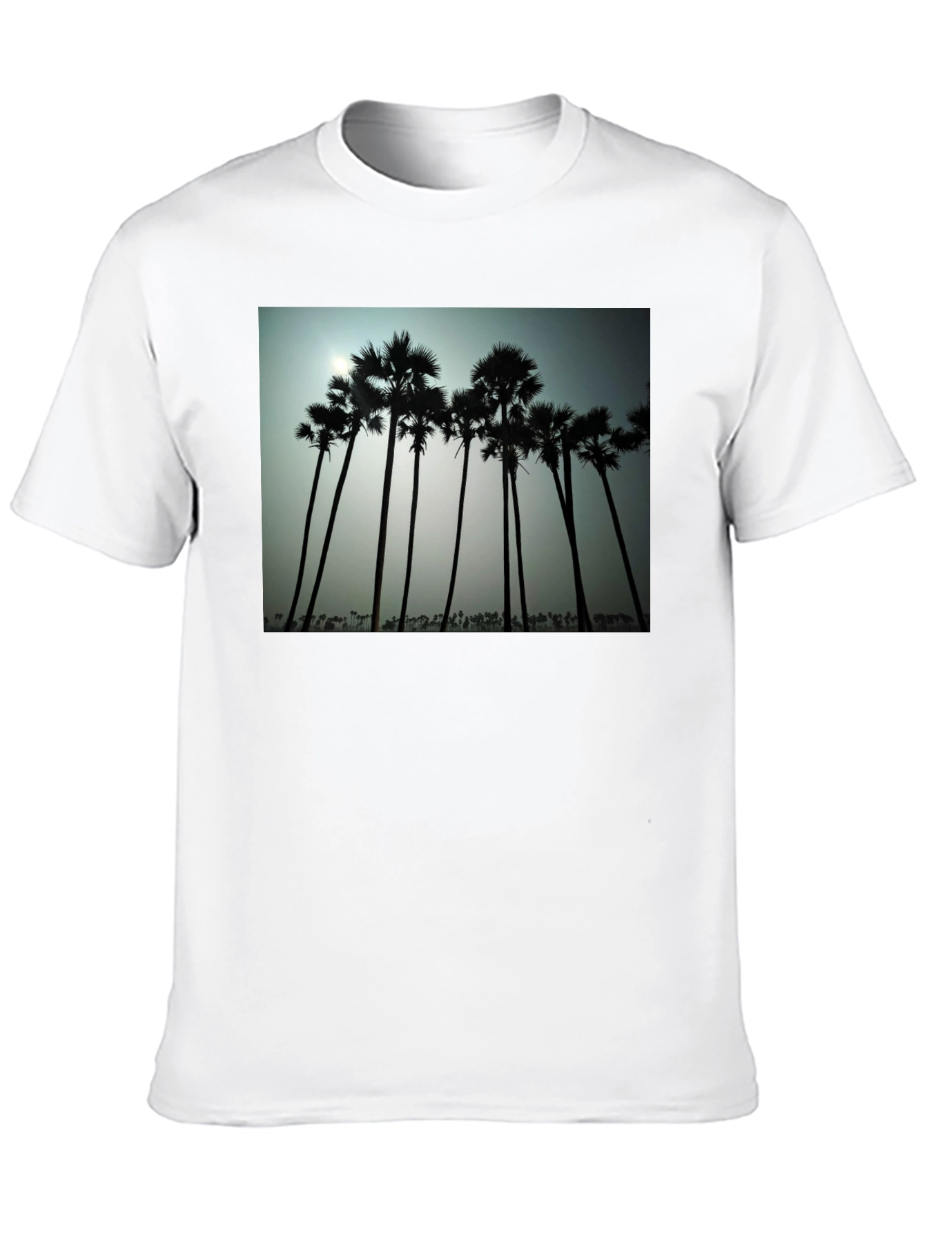Tropical Silhouette T-Shirt - Black Cotton Tee