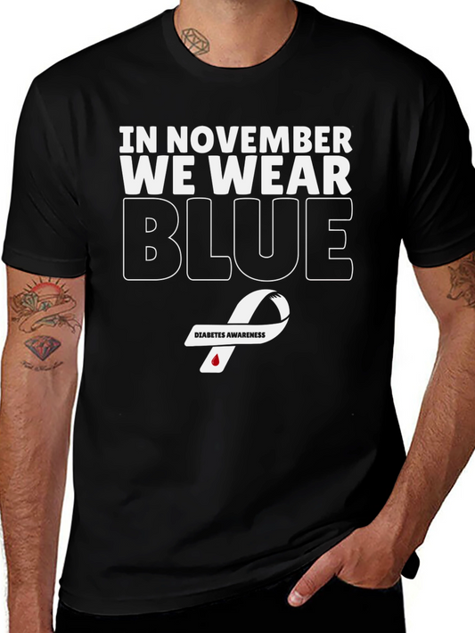 November Diabetes Awareness Blue Ribbon T-Shirt