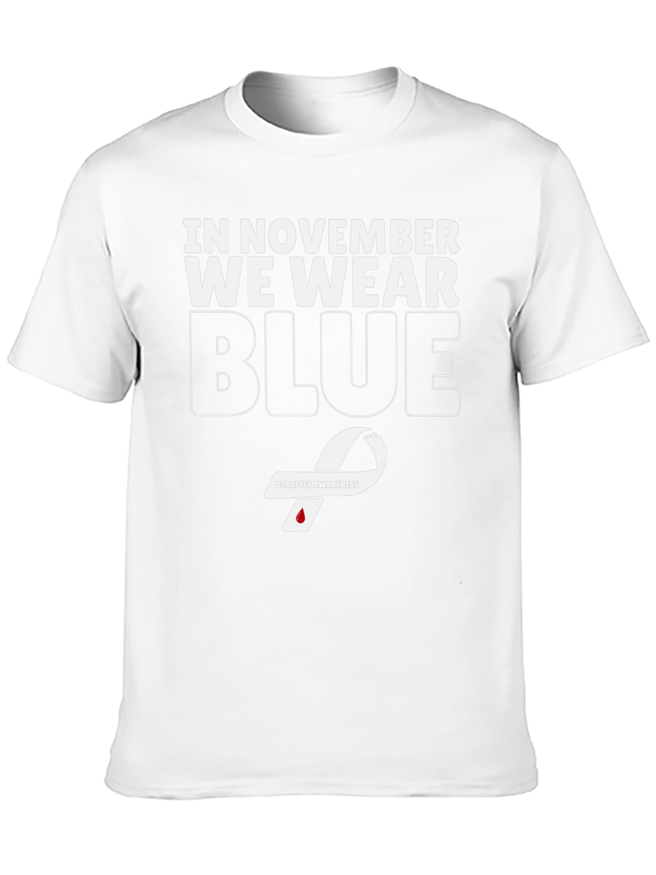 November Diabetes Awareness Blue Ribbon T-Shirt