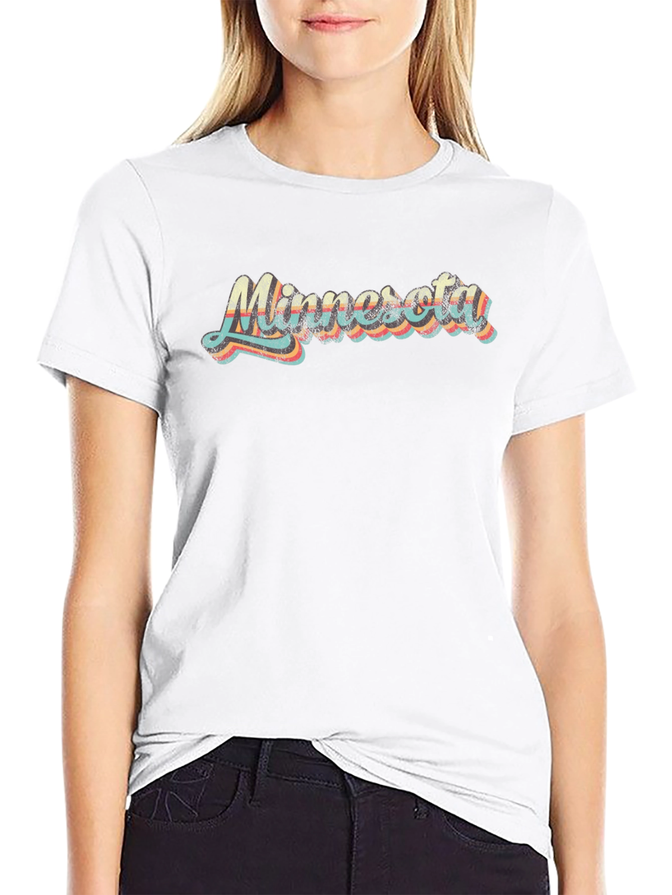Retro Minnesota Graphic Tee - Black Cotton T-Shirt
