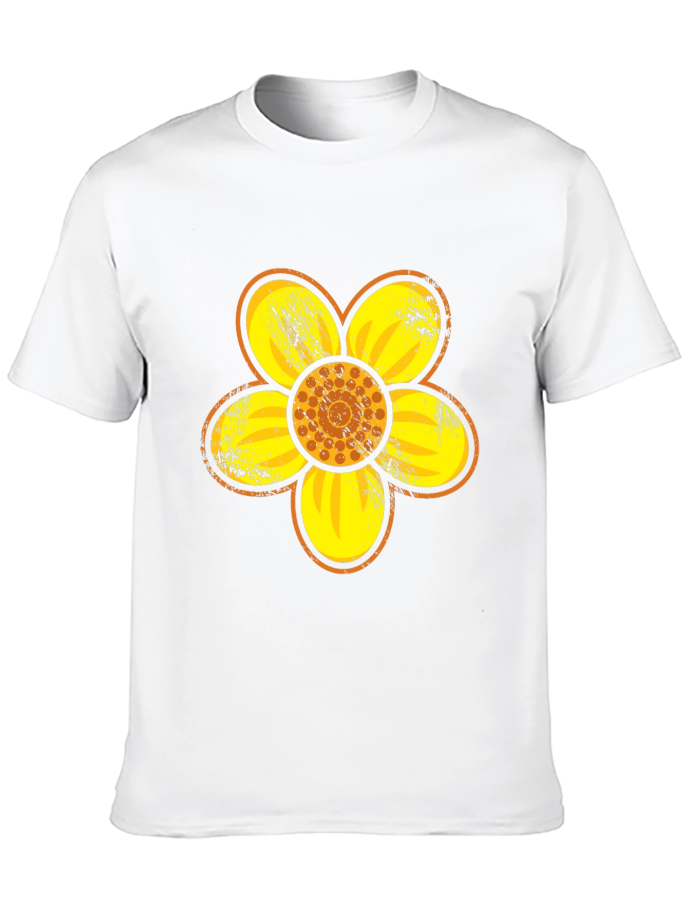 Retro Floral Graphic Tee - Black Cotton Blend