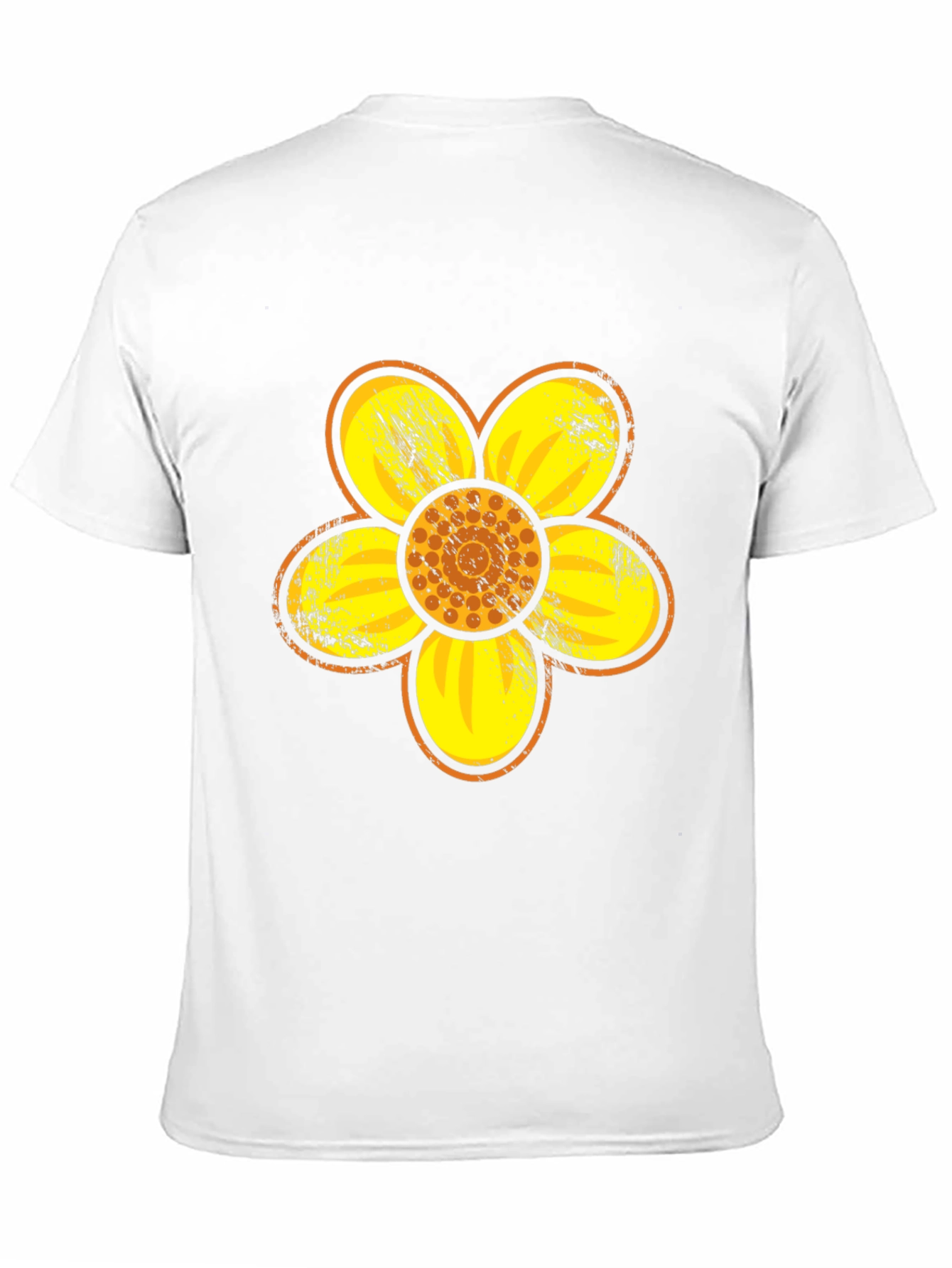Retro Floral Graphic Tee - Black Cotton Blend