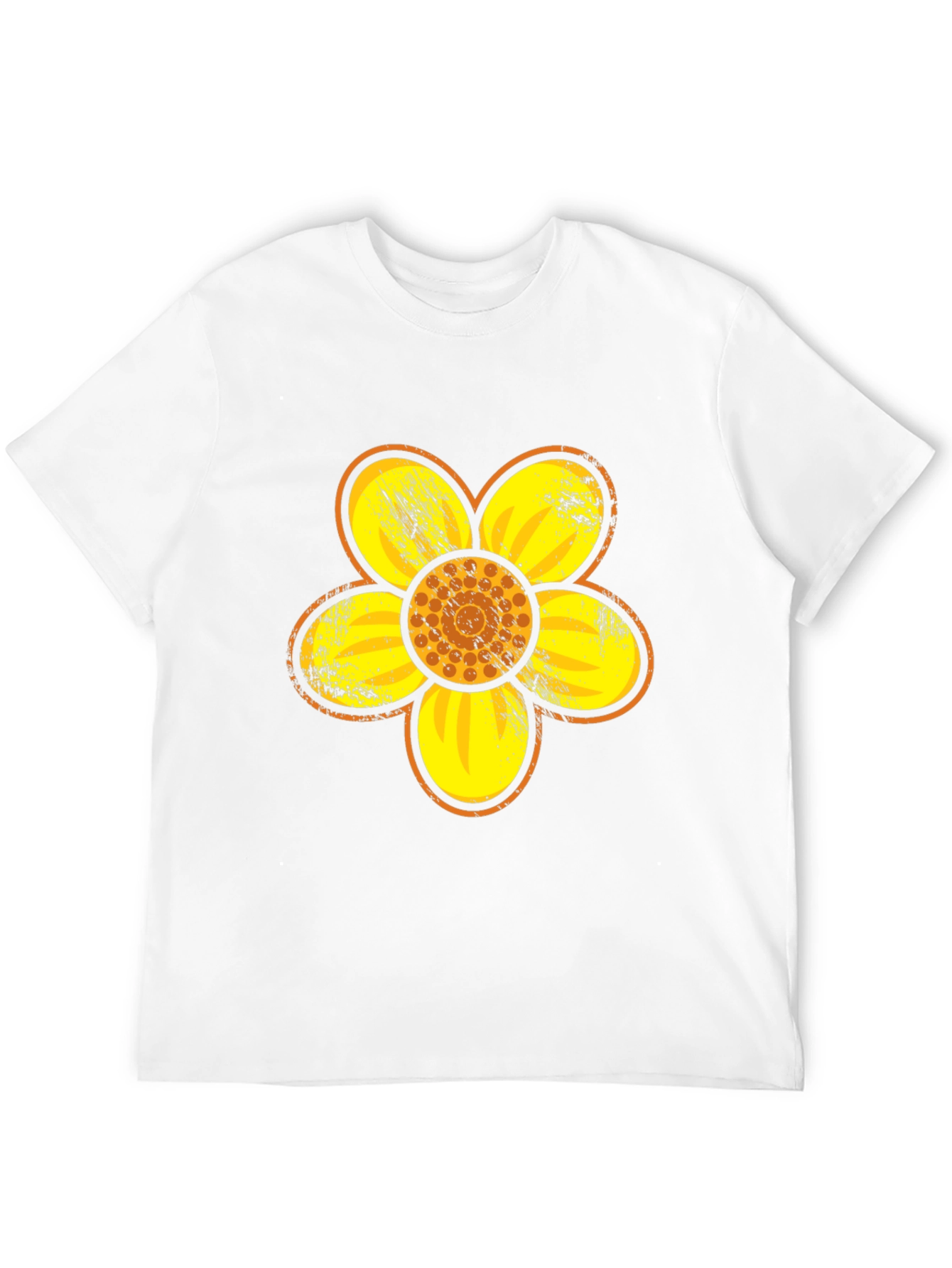 Retro Floral Graphic Tee - Black Cotton Blend