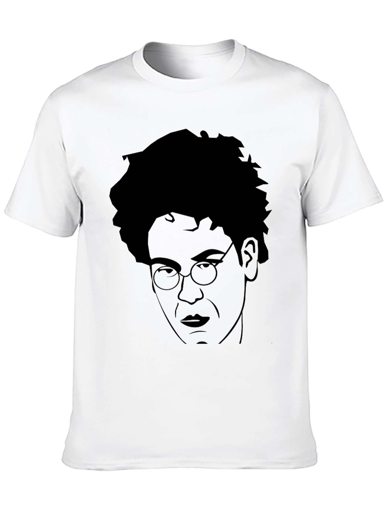 Black T-Shirt with Unique Face Graphic