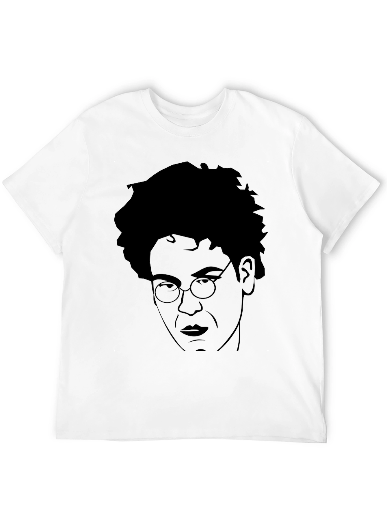 Black T-Shirt with Unique Face Graphic