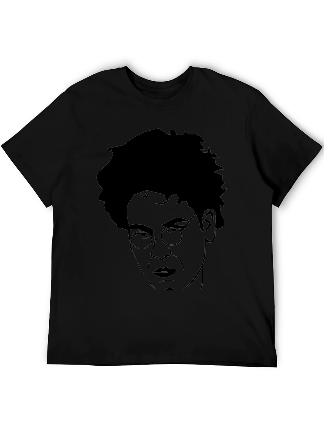 Black T-Shirt with Unique Face Graphic