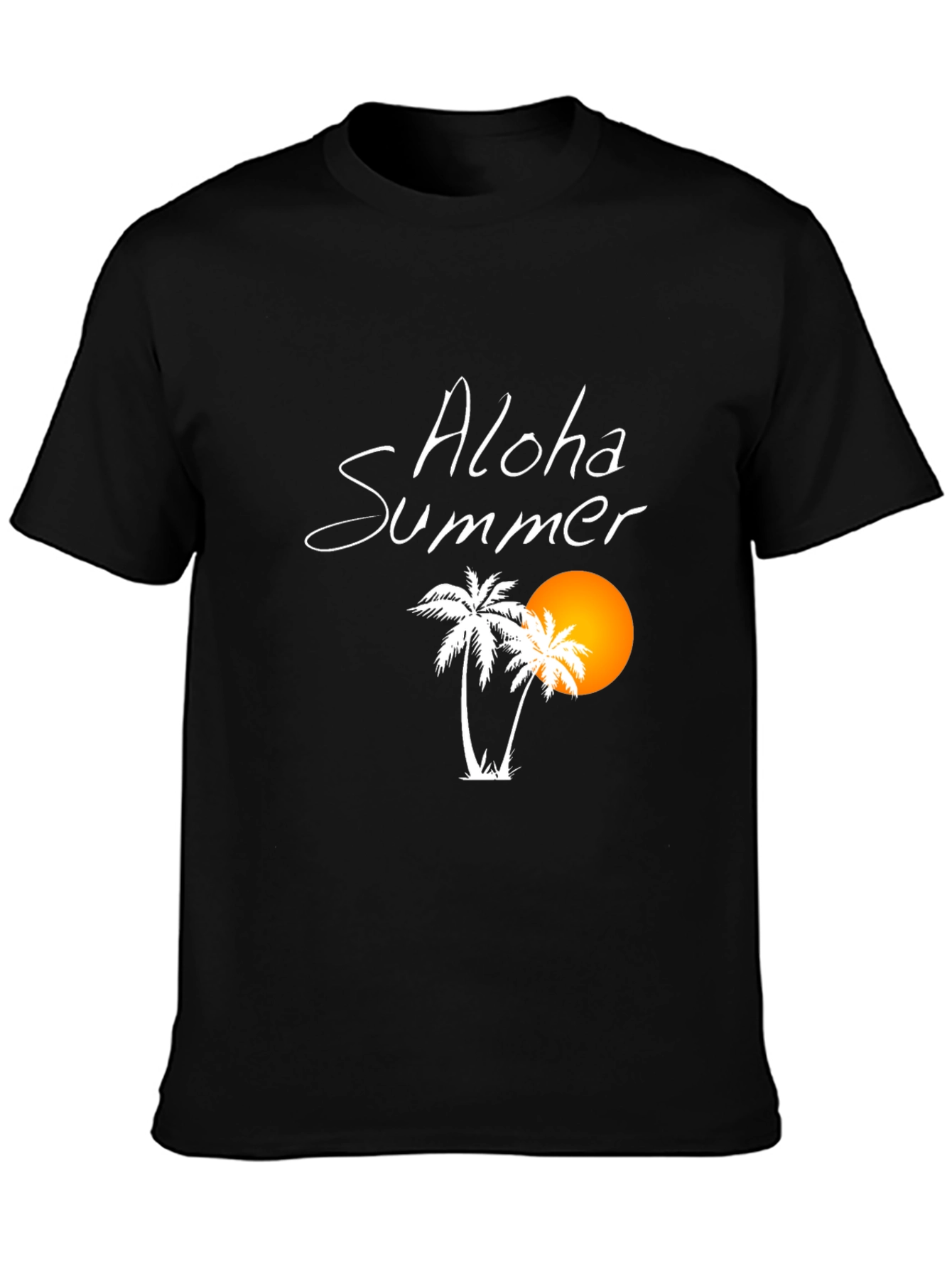 Aloha Summer Black Graphic T-Shirt