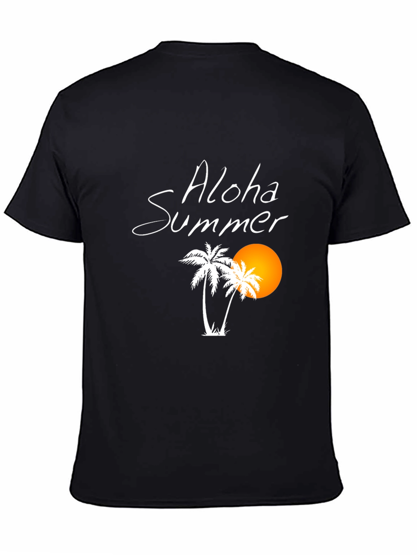 Aloha Summer Black Graphic T-Shirt