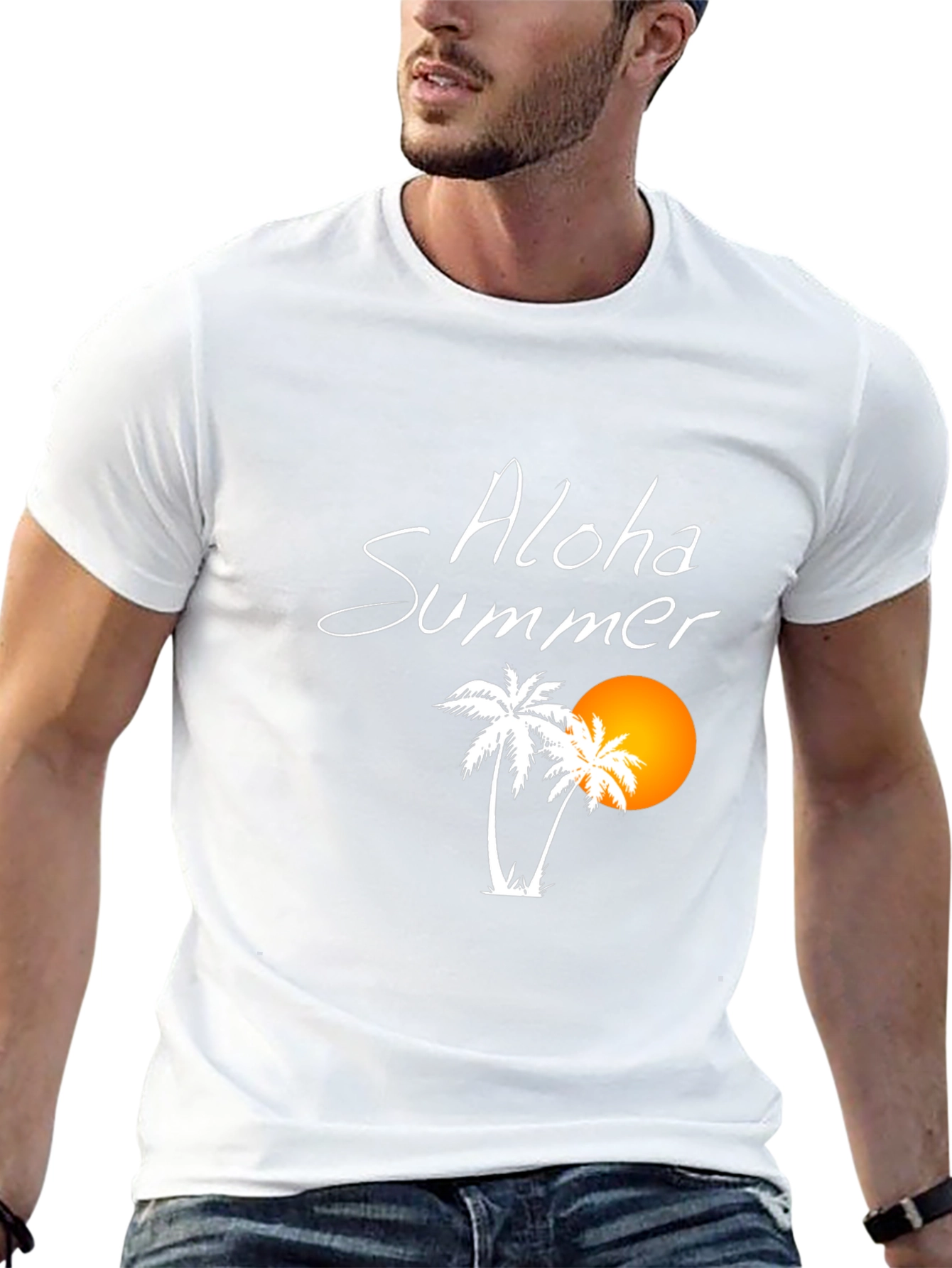 Aloha Summer Black Graphic T-Shirt