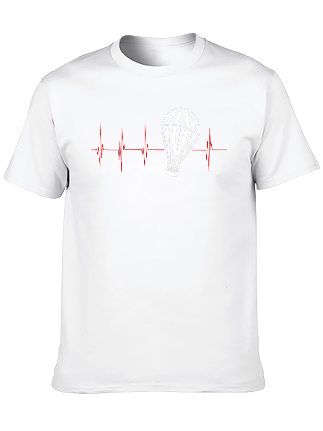 Heartbeat Hot Air Balloon T-Shirt - Black