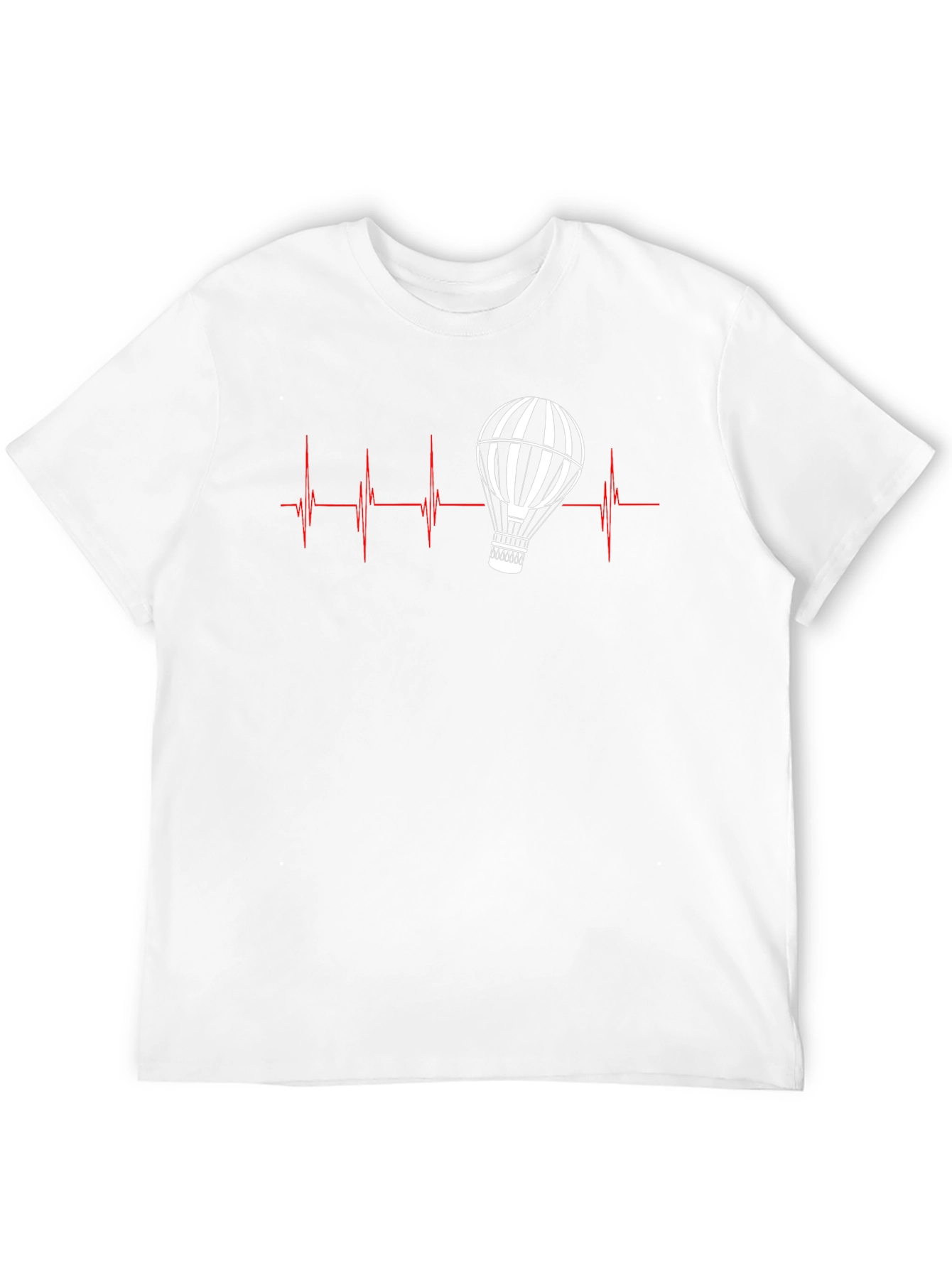 Heartbeat Hot Air Balloon T-Shirt - Black