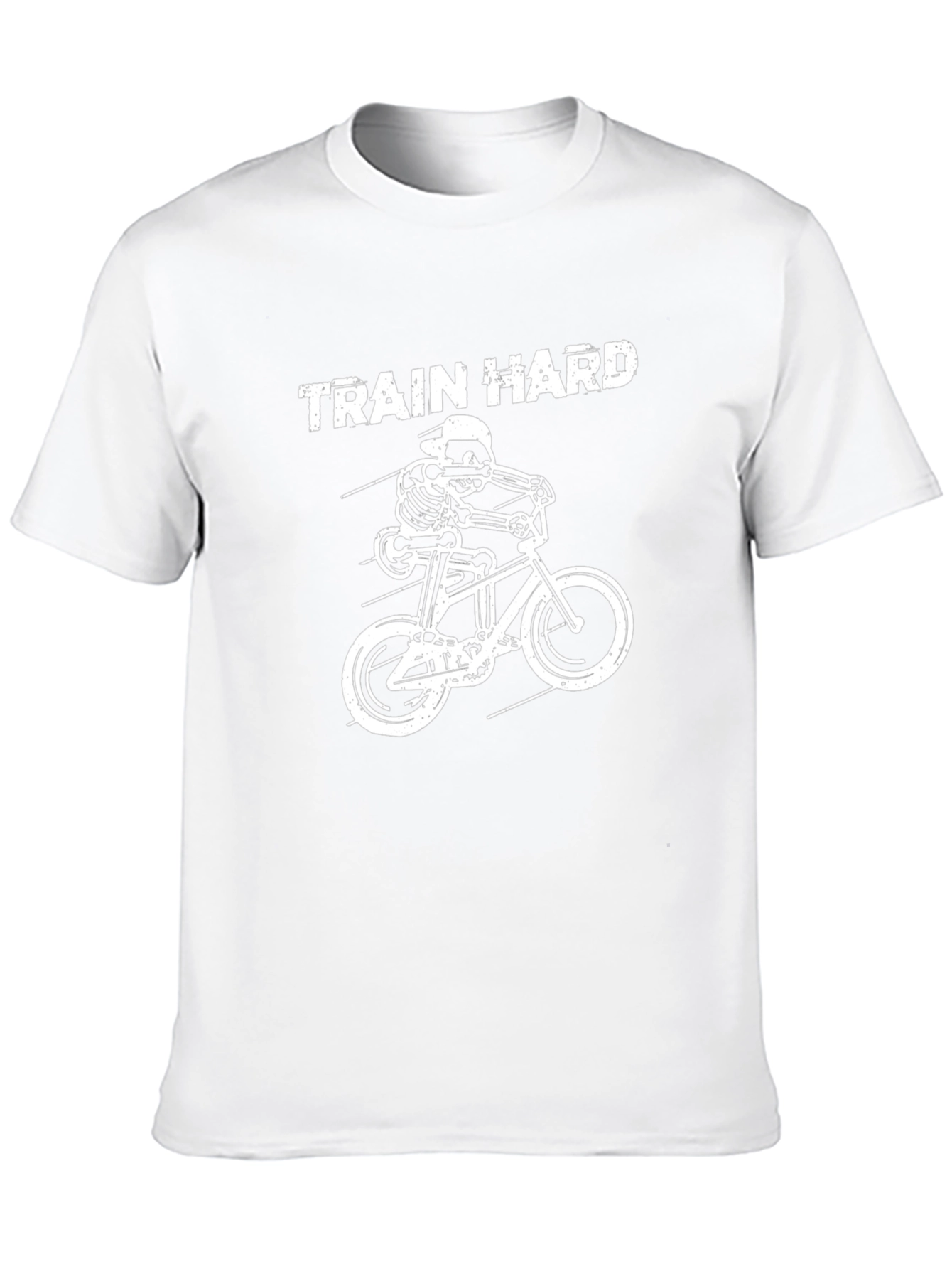 Train Hard Skeleton Biker Black T-Shirt