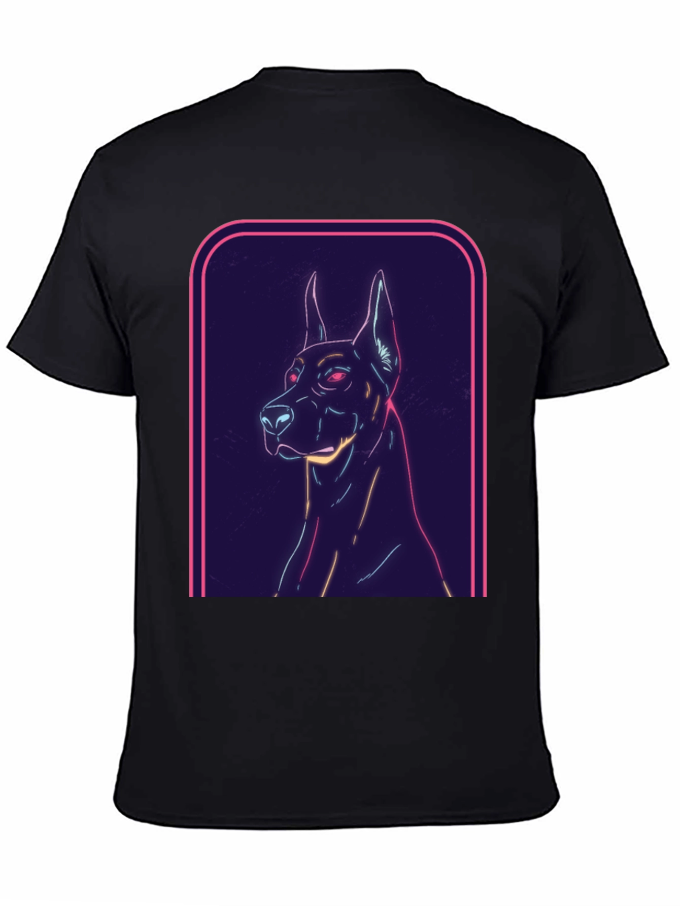 Neon Dog Graphic Tee - Cool Canine Design