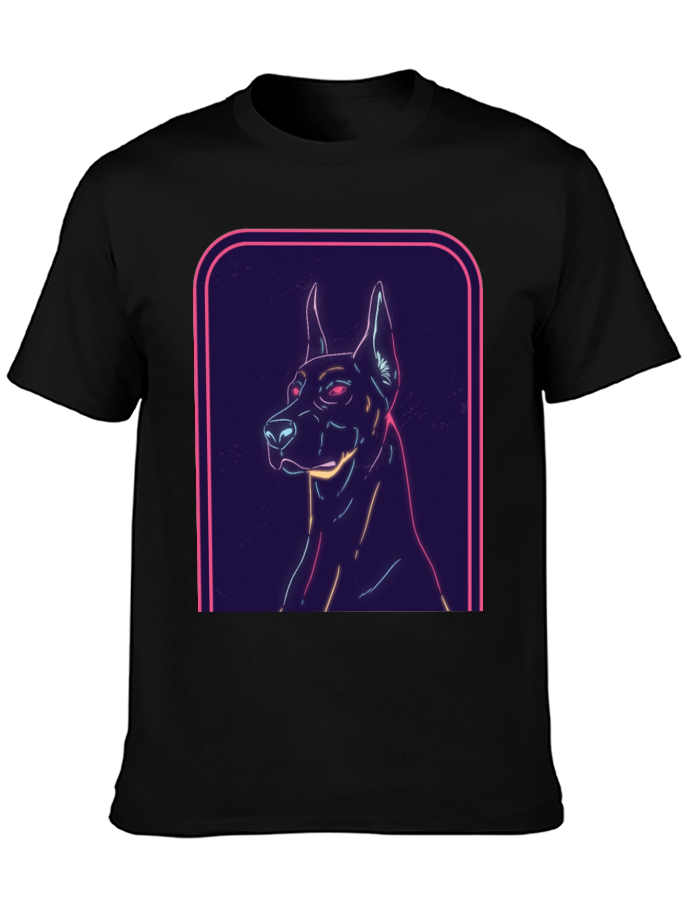Neon Dog Graphic Tee - Cool Canine Design