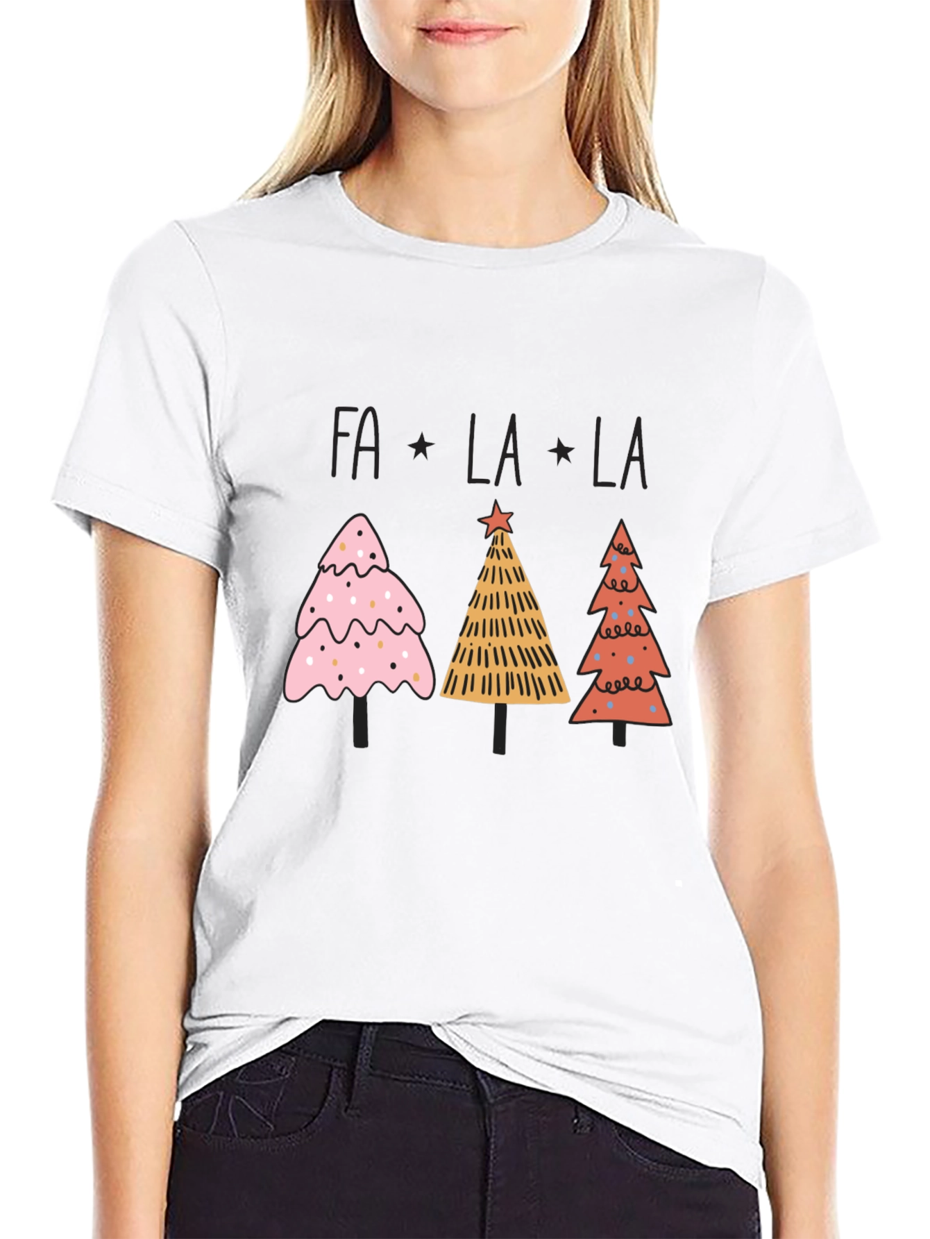 Festive Fa La La Christmas Tree Graphic Tee