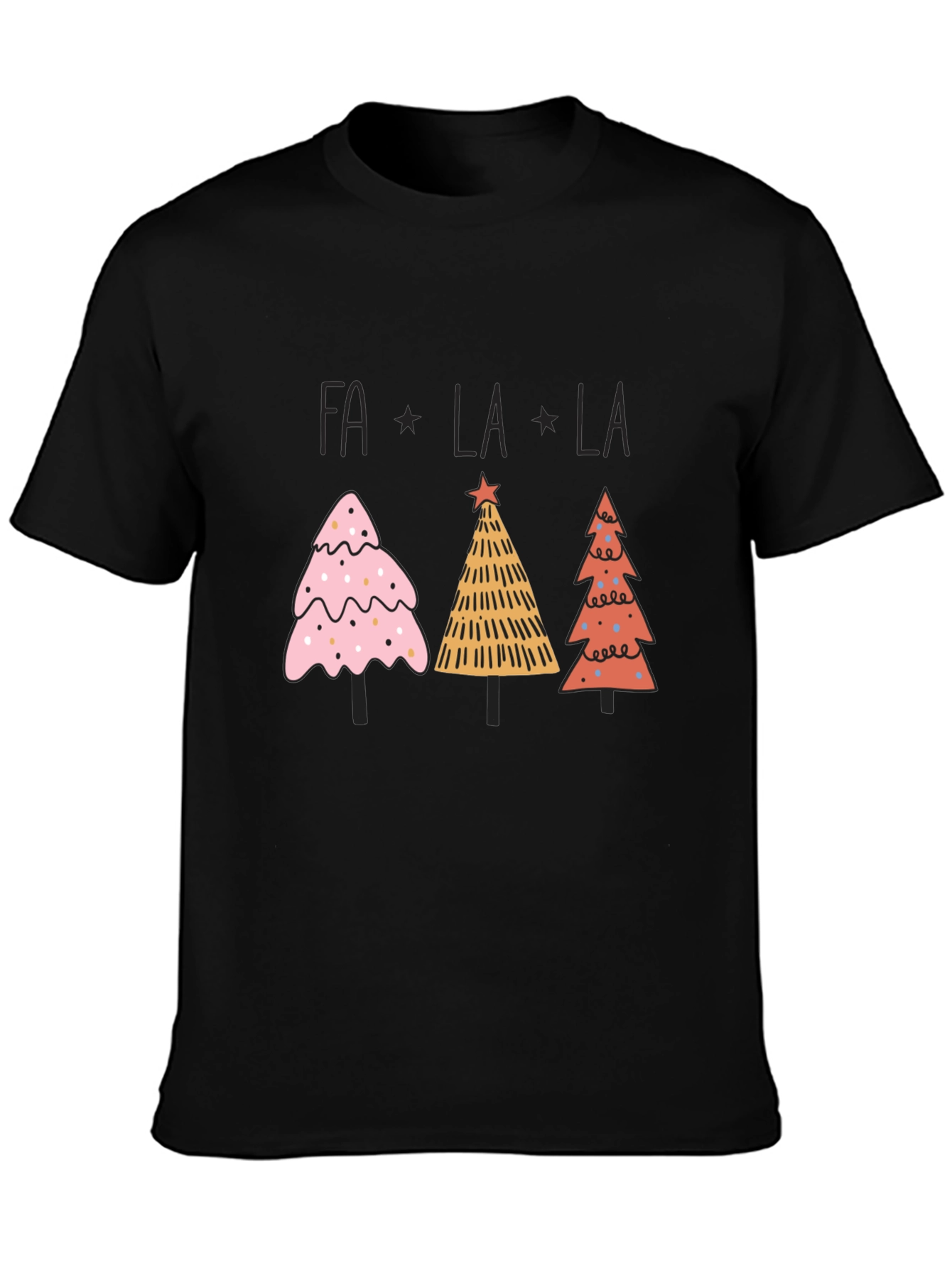 Festive Fa La La Christmas Tree Graphic Tee