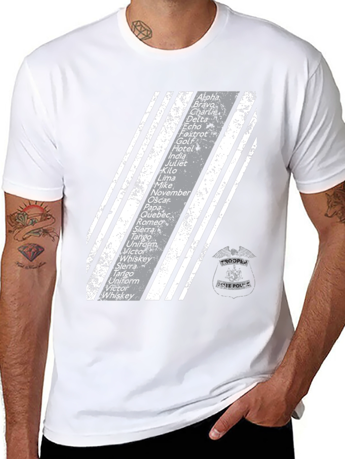 Trooper State Police Phonetic Alphabet T-Shirt