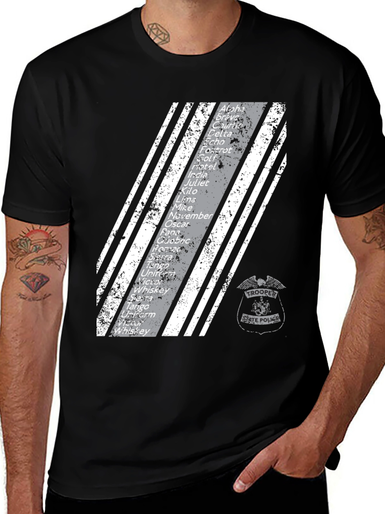 Trooper State Police Phonetic Alphabet T-Shirt
