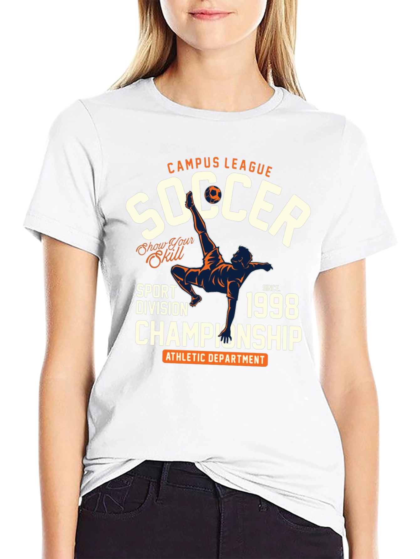 Campus League Soccer Championship Black T-Shirt