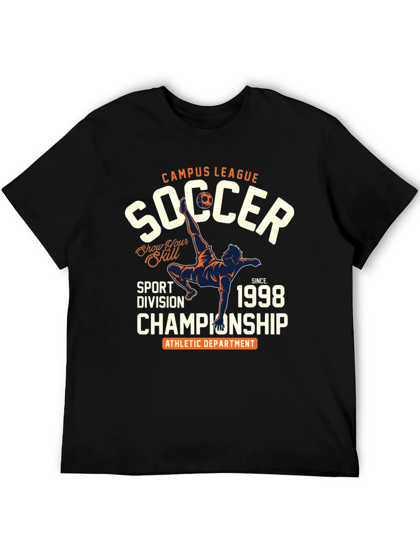 Campus League Soccer Championship Black T-Shirt