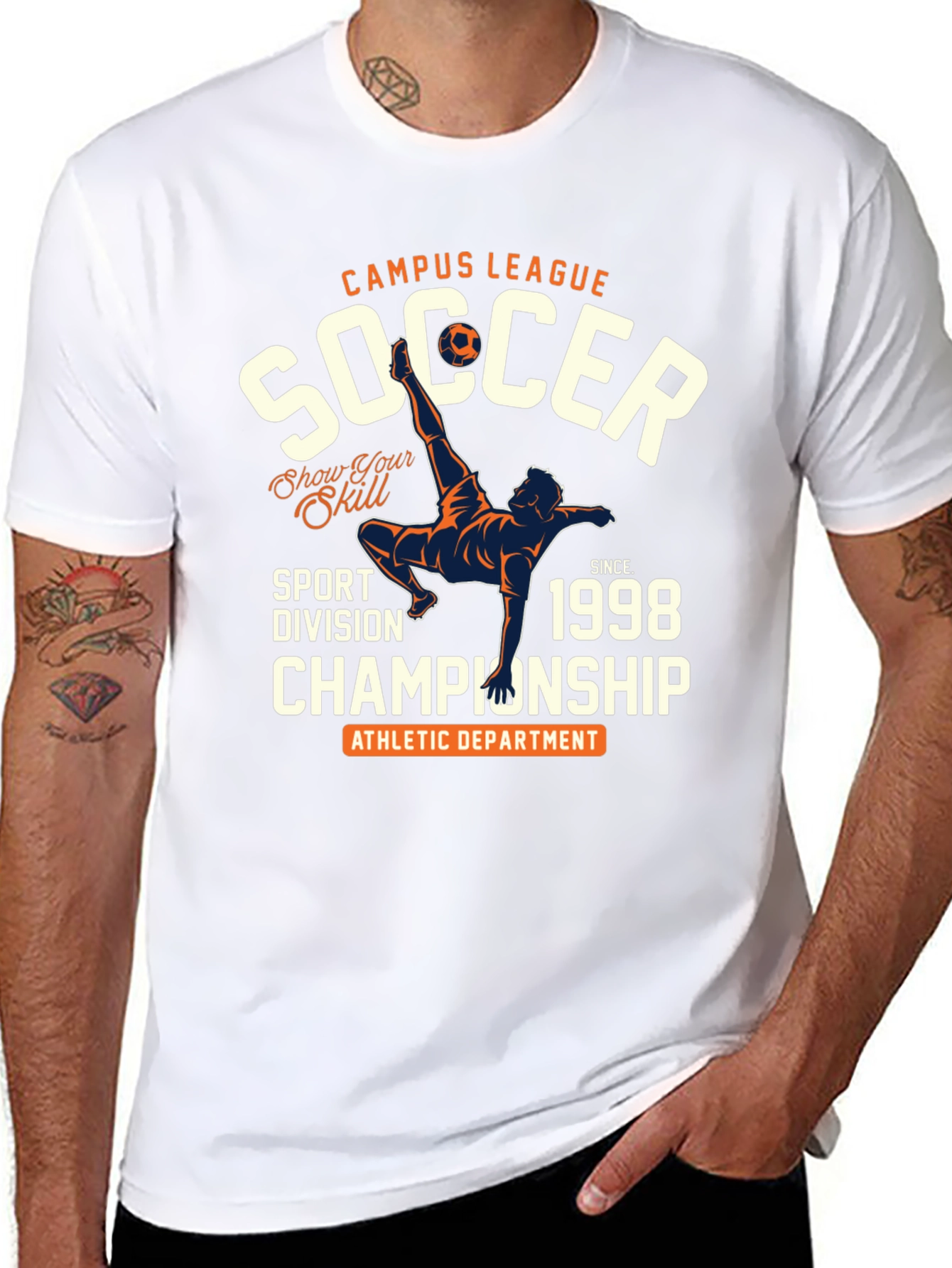 Campus League Soccer Championship Black T-Shirt