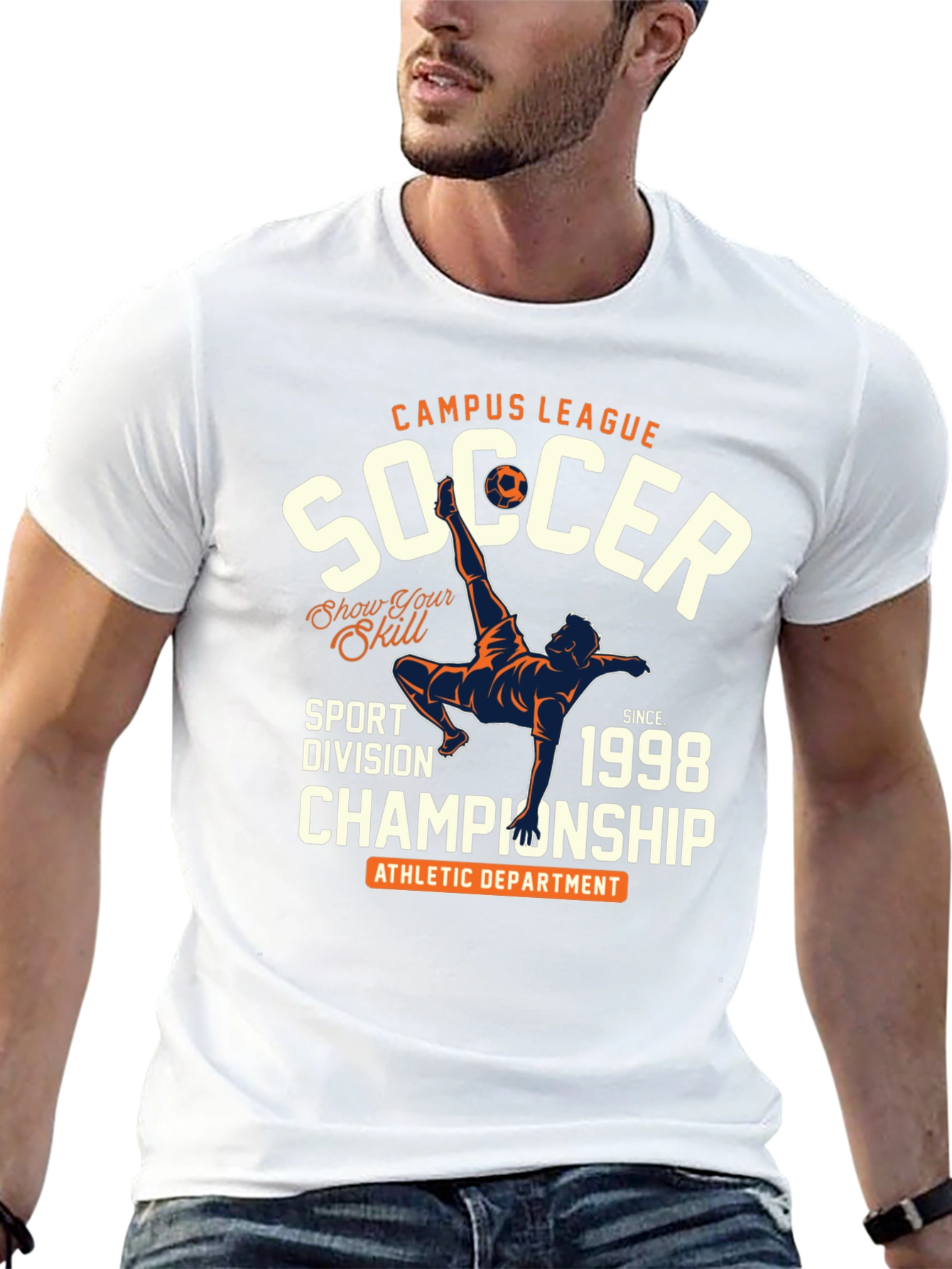 Campus League Soccer Championship Black T-Shirt