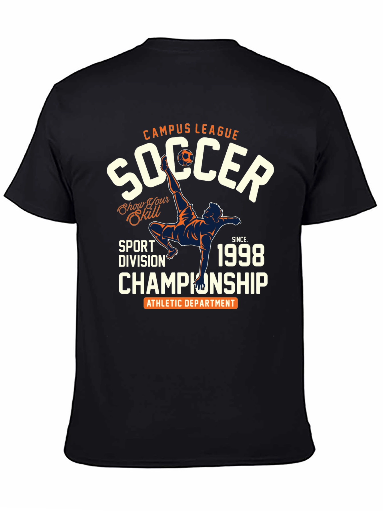 Campus League Soccer Championship Black T-Shirt